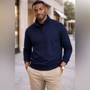 Tahari Men’s Navy Mock Neck Pullover Size Large
